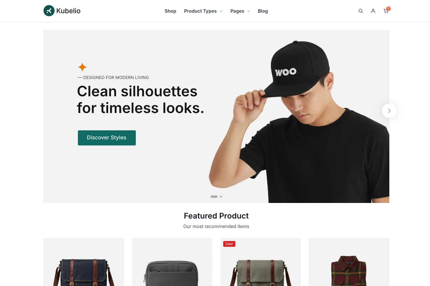 tema toko online wordpress kubelio tampilan homepage